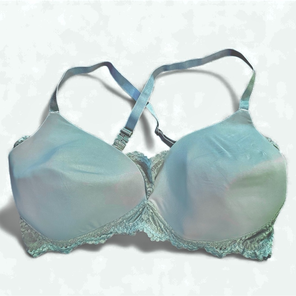 Adore Me balconette moulded cup bra with lace trim and modular straps size 38DDD
